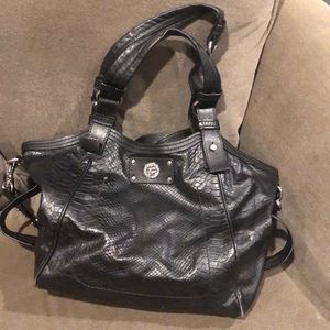 Marc by Marc Jacobs Black Leather Croc bag